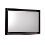 Kubebath Bosco 36" Framed Mirror With Shelf High Gloss Gray Oak