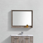 Kubebath Bosco 36" Framed Mirror With Shelf Nature Wood