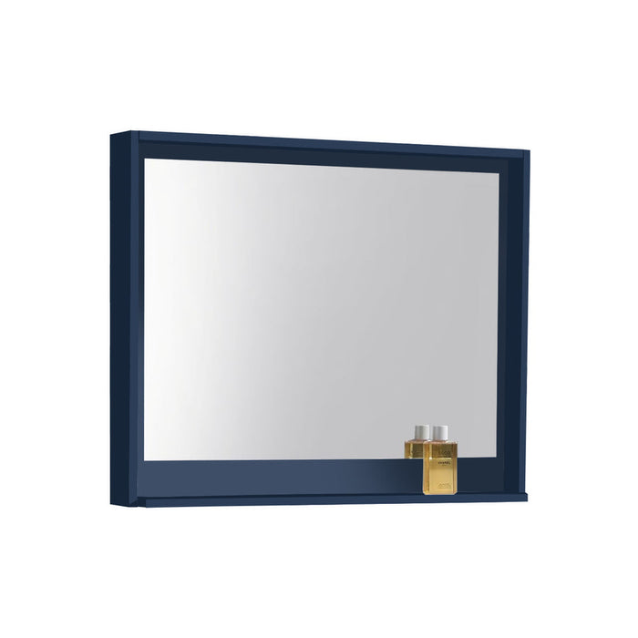 Kubebath Bosco 40" Framed Mirror With Shelf Blue
