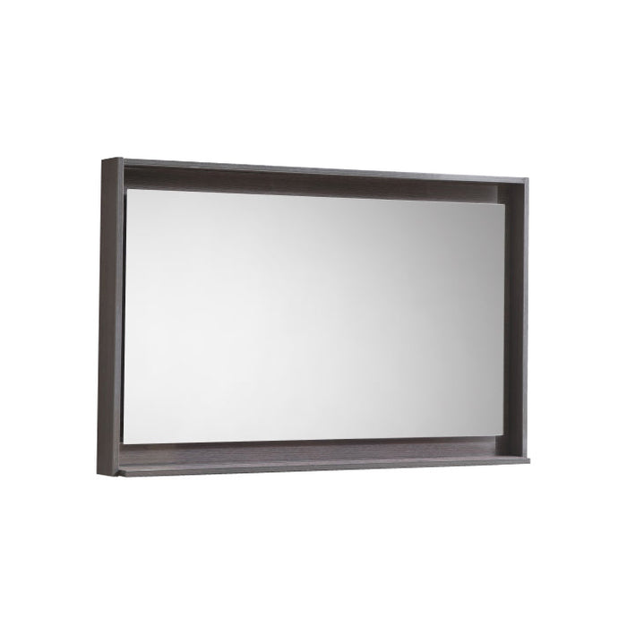 Kubebath Bosco 40" Framed Mirror With Shelf Gray Oak