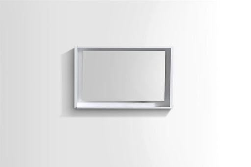 Kubebath Bosco 40" Framed Mirror With Shelf White