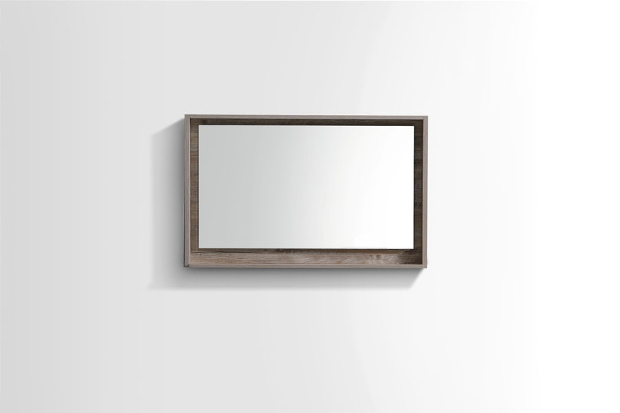 Kubebath Bosco 40" Framed Mirror With Shelf Nature Wood