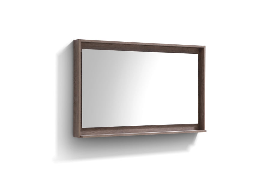 Kubebath Bosco 48" Framed Mirror With Shelf Butternut