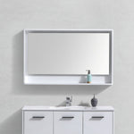 Kubebath Bosco 48" Framed Mirror With Shelf White