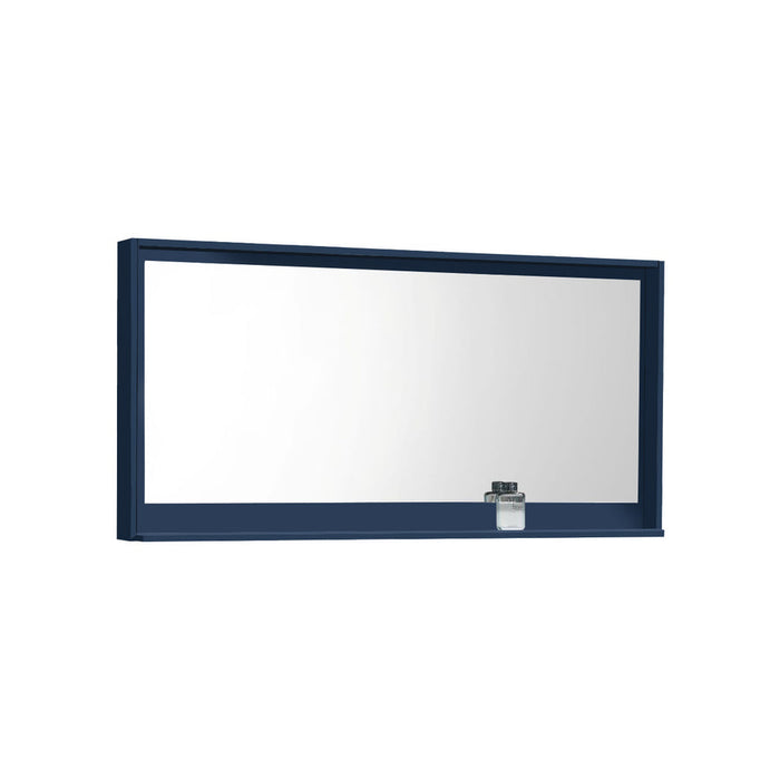 Kubebath Bosco 60" Framed Mirror With Shelf Blue