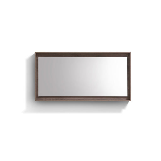 Kubebath Bosco 80" Framed Mirror With Shelf Butternut