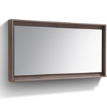 Kubebath Bosco 70" Framed Mirror With Shelf Butternut