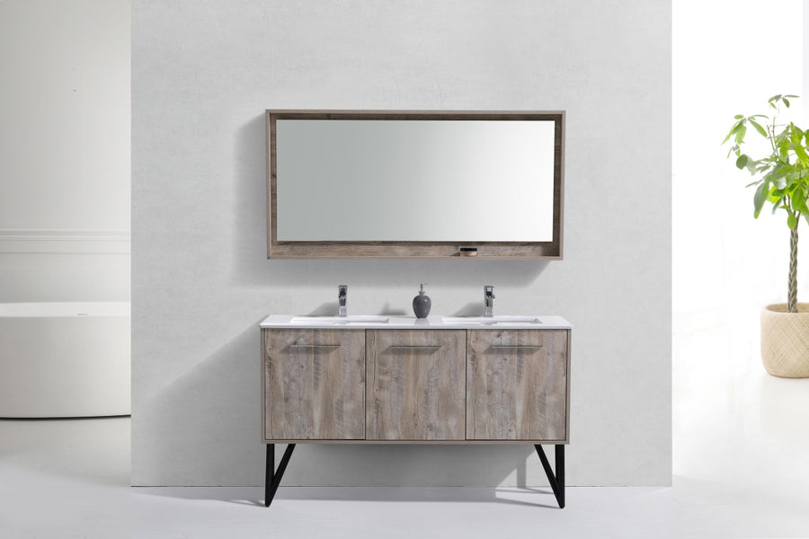 bosco 60 double sink modern bathroom vanity w quartz countertop kubebath