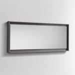 Kubebath Bosco 60" Framed Mirror With Shelf Gray Oak