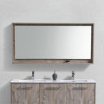 Kubebath Bosco 60" Framed Mirror With Shelf Nature Wood