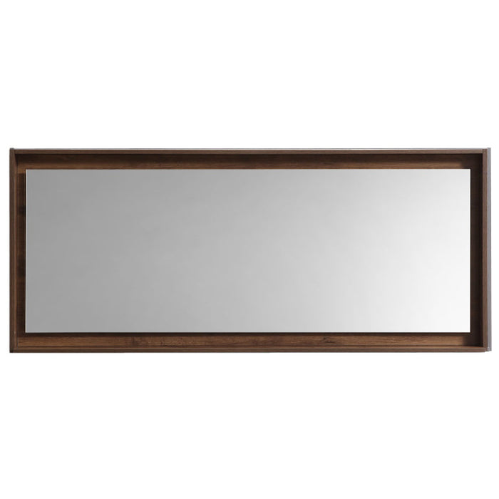 Kubebath Bosco 60" Framed Mirror With Shelf Walnut
