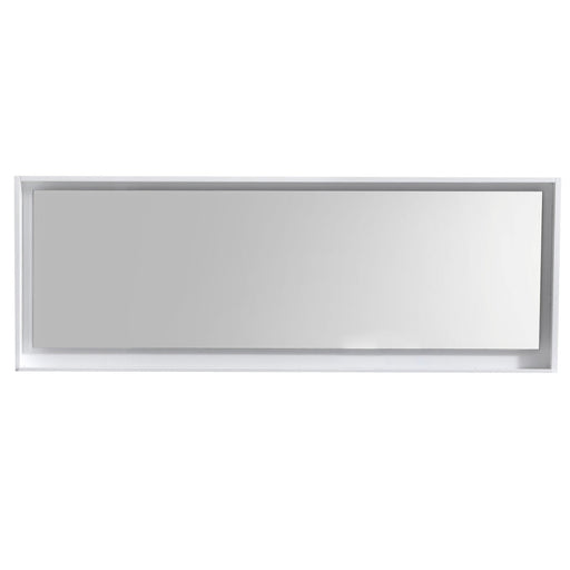 Kubebath Bosco 80" Framed Mirror With Shelf White