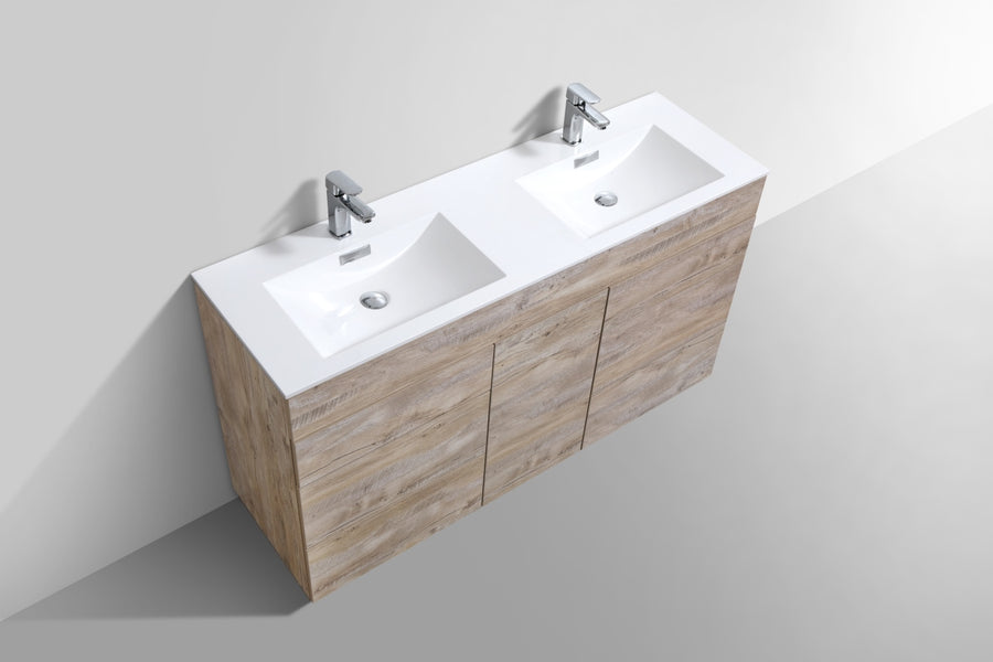 Milano 60" Double Sink Modern Bathroom Vanity