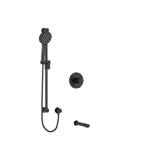 riobel riu 2 way system with spout and head shower Black