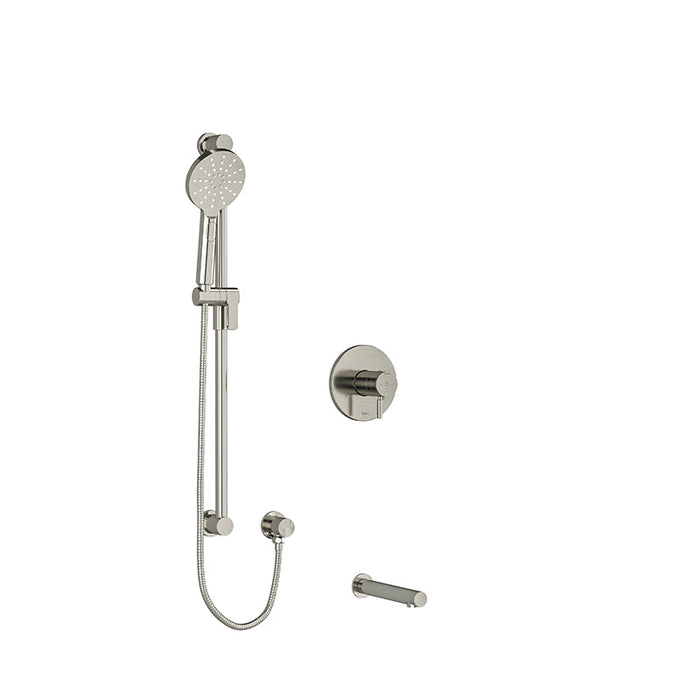 riobel riu 2 way system with spout and head shower Brushed Nickel