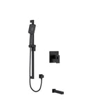 Riobel Kubik 2-Way System with Tub Spout and Hand Shower Rail Black