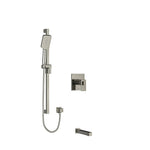 Riobel Kubik 2-Way System with Tub Spout and Hand Shower Rail Brushed Nickel