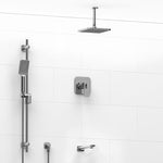 riobel riu 3 way system with hand shower rail tub spout and head shower Chrome Ceiling Arm
