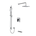 Riobel Fresk 3-Way System with Hand Shower Rail, Shower Head and Tub Spout Chrome