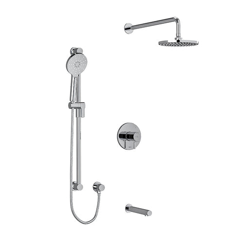 riobel riu 3 way system with hand shower rail shower head and tub spout Chrome Wall Arm