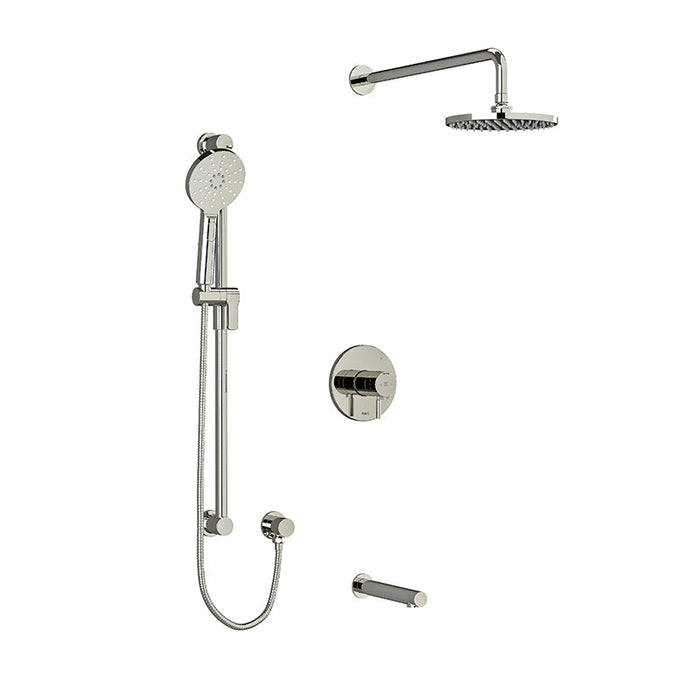 riobel riu 3 way system with hand shower rail shower head and tub spout Polished Nickel Ceiling Arm