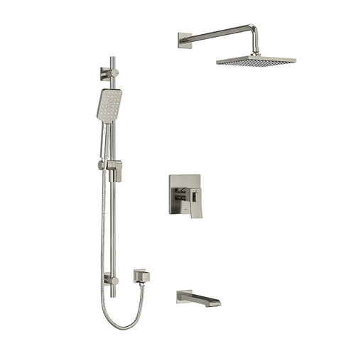 Riobel Zendo 3-Way System with Hand Shower Rail, Shower Head and Spout Brushed Nickel