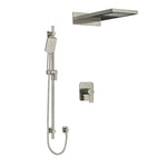 riobel fresk 2 way 3 way system with hand shower rail and rain and cascade showerhead Brushed Nickel