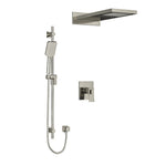 riobel gs 2 way 3 way system with hand shower rail and rain and cascade showerhead Brushed Nickel