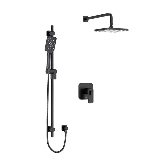 riobel uquinox 2 way system with hand shower and shower head Black Wall Arm