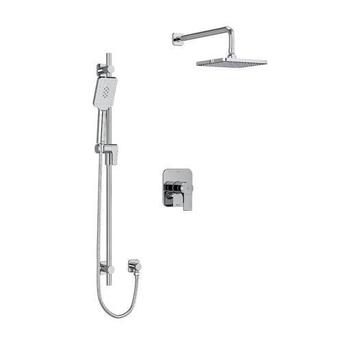 riobel Fresk 2 way system with hand shower and shower head Chrome Wall Arm