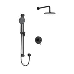 riobel GS 2 way system with hand shower and shower head Black Wall Arm