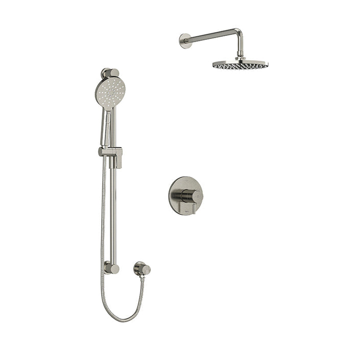 riobel riu 2 way system with hand shower and shower head Brushed Nickel Ceiling Arm
