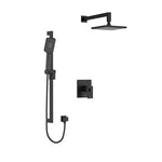 riobel Kubik 2 way system with hand shower and shower head Black Ceiling Arm