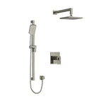 riobel Kubik 2 way system with hand shower and shower head Brushed Nickel Wall Arm