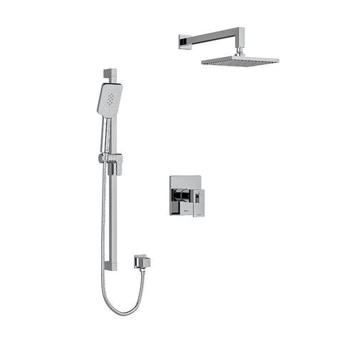 riobel Kubik 2 way system with hand shower and shower head Chrome Ceiling Arm