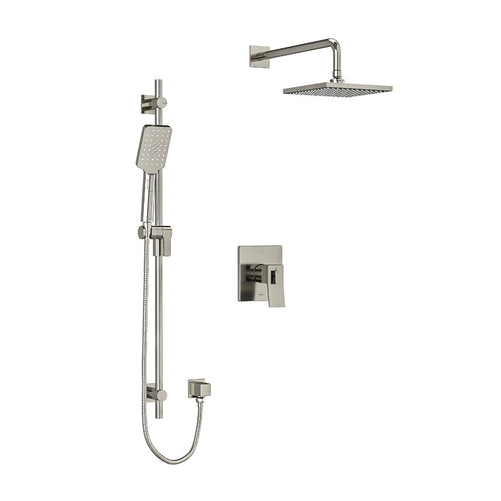 riobel Zendo 2 way system with hand shower and shower head Brushed Nickel Ceiling Arm