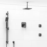 Riobel Equinox 3-Way System, Hand Shower Rail, Elbow Supply, Shower Head and 2 Body Jets Chrome Ceiling Arm