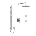 Riobel Equinox 3-Way System, Hand Shower Rail, Elbow Supply, Shower Head and 2 Body Jets Chrome Wall Arm