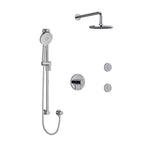 Riobel Riu 3-Way System, Hand Shower Rail, Elbow Supply, Shower Head and 2 Body Jets Chrome Ceiling Arm