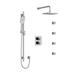 Riobel Equinox System with Hand Shower Rail, 4 Body Jets and Shower Head Chrome Wall Mount