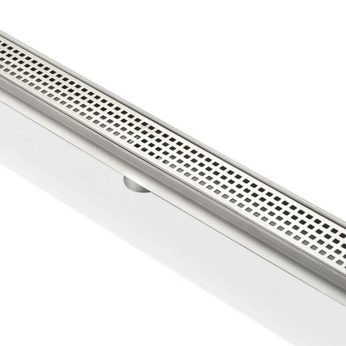 Kubebath 27.5" Linear Drain with Pixel Grate Stanless Steel