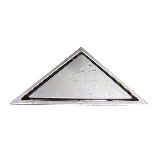 Kubebath 6.5″ Triangle Stainless Steel Tile Grate – Chrome