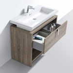 levi 40 butternut wood modern bathroom vanity w cubby hole kubebath