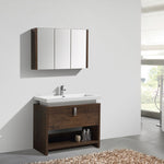 levi 40 butternut wood modern bathroom vanity w cubby hole kubebath