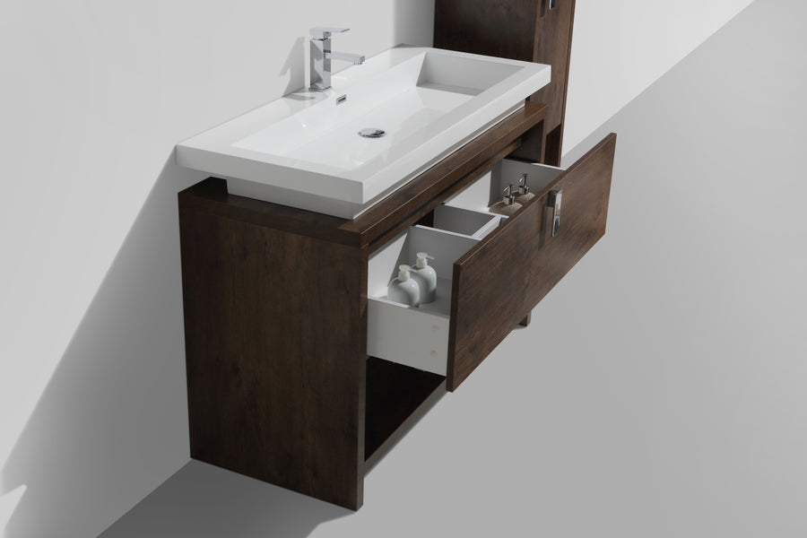 levi 48 butternut modern bathroom vanity w cubby hole kubebath