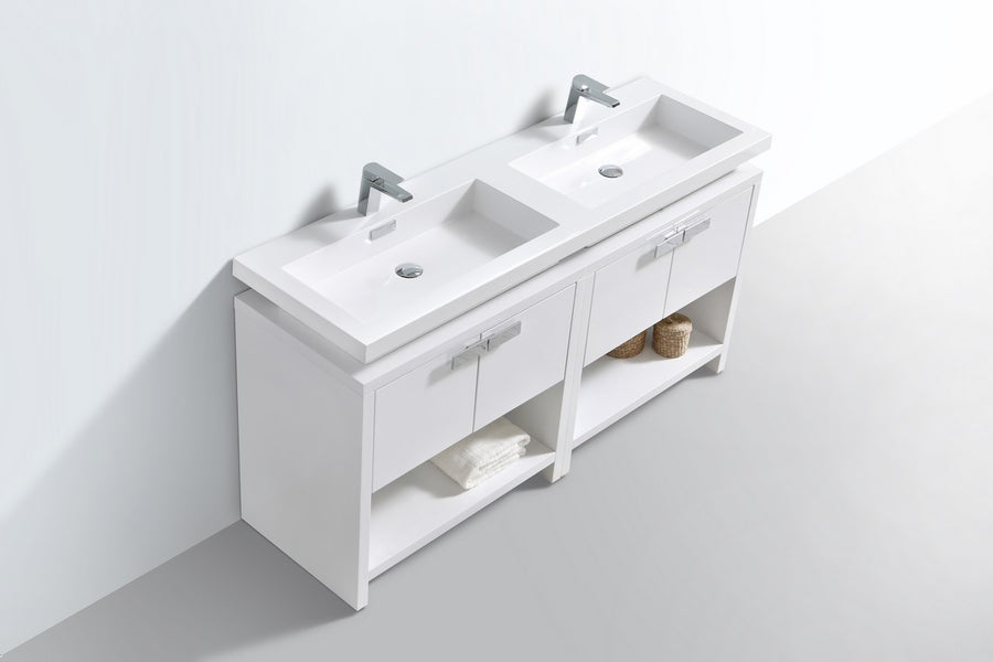 levi 63 butternut modern bathroom vanity w cubby hole kubebath