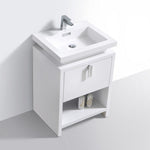 levi 24 high gloss white modern bathroom vanity w cubby hole kubebath