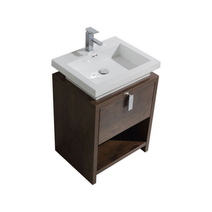 levi 24 havana oak modern bathroom vanity w cubby hole kubebath