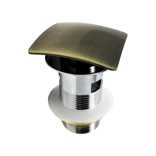 Solid Brass Square Pop-Up Drain (With Overflow) Bronze
