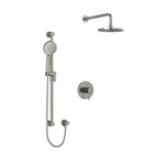 riobel Edge 2 way system with hand shower and shower head Brushed Nickel Wall Arm